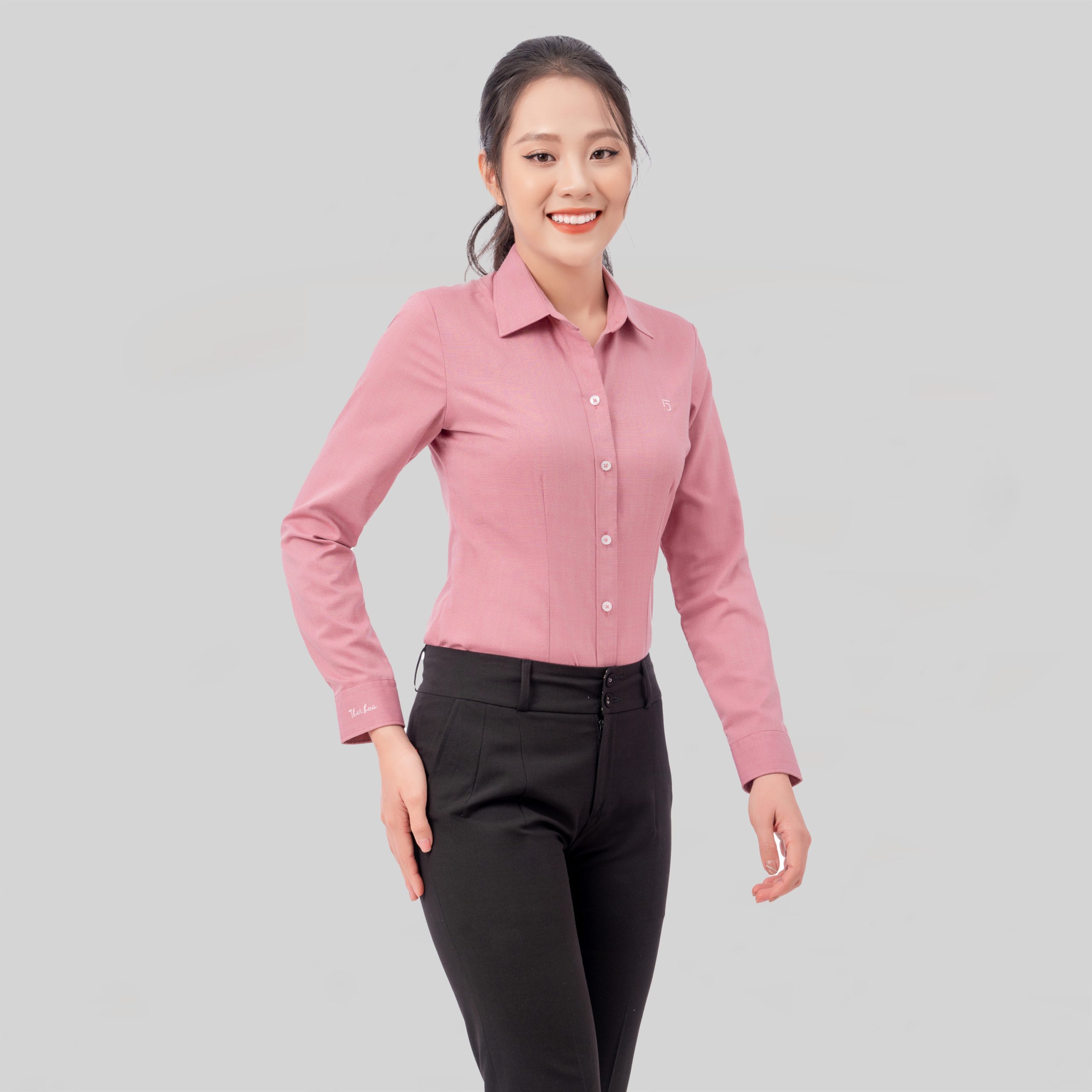 Áo sơ mi nữ công sở Thái Hòa thiết kế dài tay form đẹp vải sợi tre cao cấp nhiều màu ASW0101-R11
